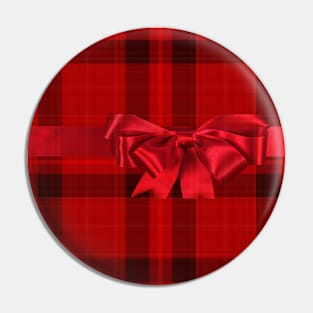 Black and Red Plaid Christmas Present Pin