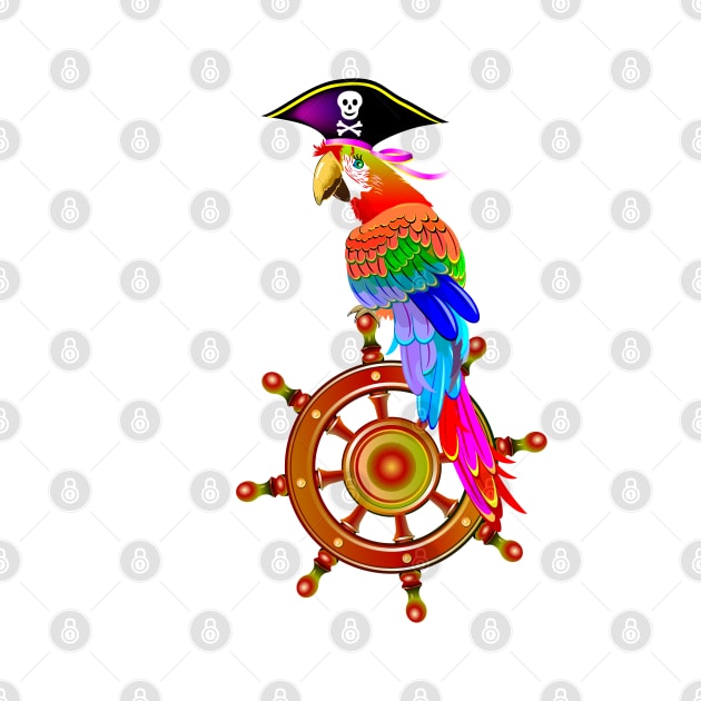 Parrot in a pirate hat by Artist Natalja Cernecka