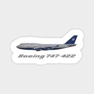 United Airlines 747-400 Battleship Gray Shirt Version Magnet