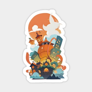 Halloween Cute Pumpkin City Magnet