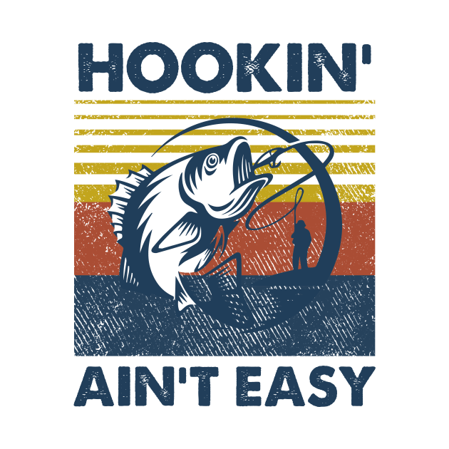 Fishing Hookin' Ain't Easy Vintage Shirt by Kelley Clothing