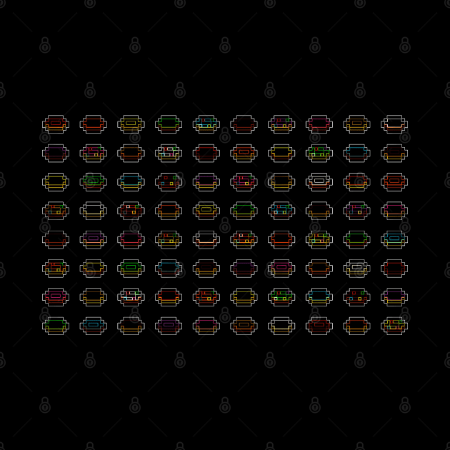 Neon Pixel Donut Selection by gkillerb