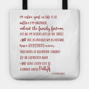 Team Robert - Parrot Quote in Red Tote