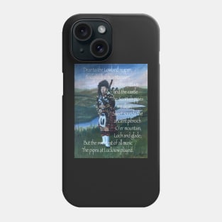 Scottish Piper and Poem Phone Case