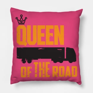 Queen of the road (black) Pillow