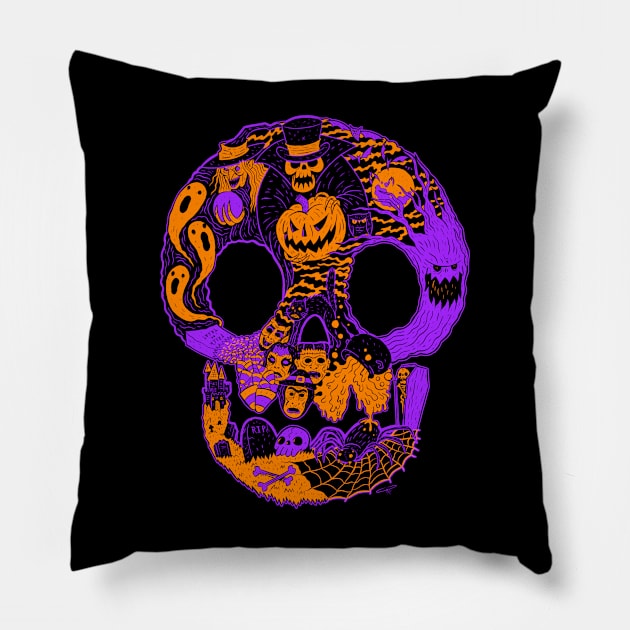 Halloween Skull! Pillow by chrisraimoart