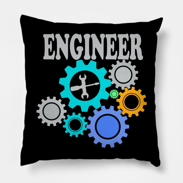 Mechanical engineer Pillow by Creation Cartoon