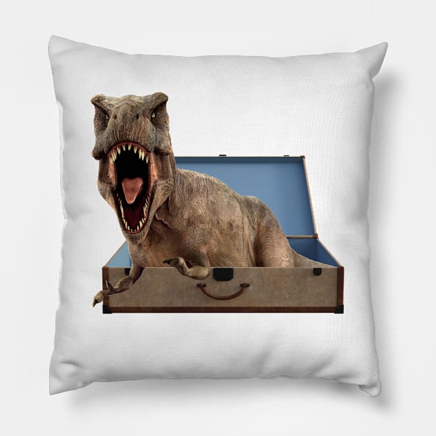 Tyrannosaurus in Luggage Pillow by ColorFlowCreations