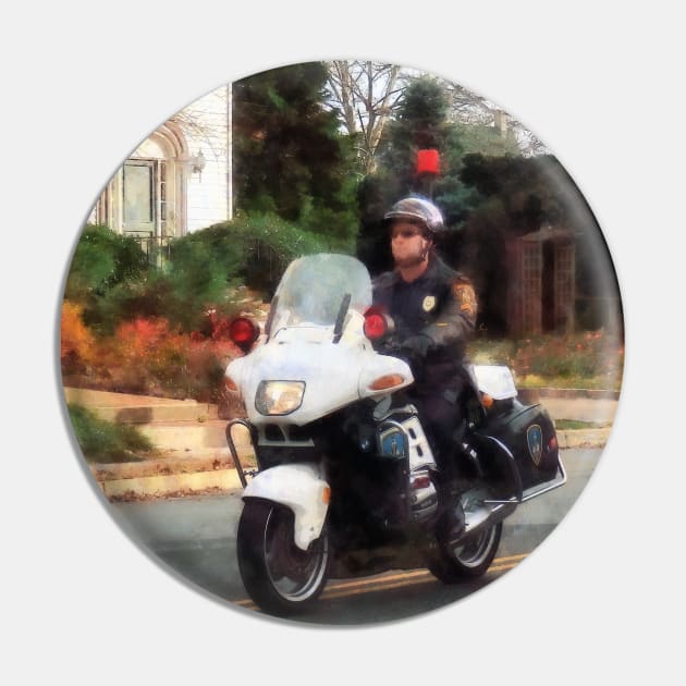 Motorcycle Cop on Patrol Pin by SusanSavad