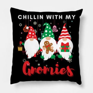 Chillin with my gnomies,Christmas funny gnomes, Merry Christmas Pillow