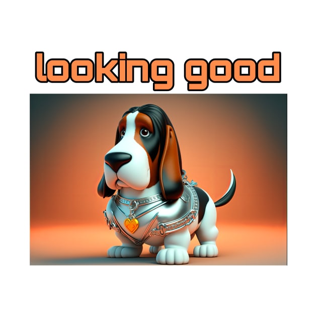 Basset Hound - Looking Good and dressed for success by TheArtfulAI