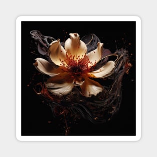 Fluid Blossom Art 3D Digital Art Magnet