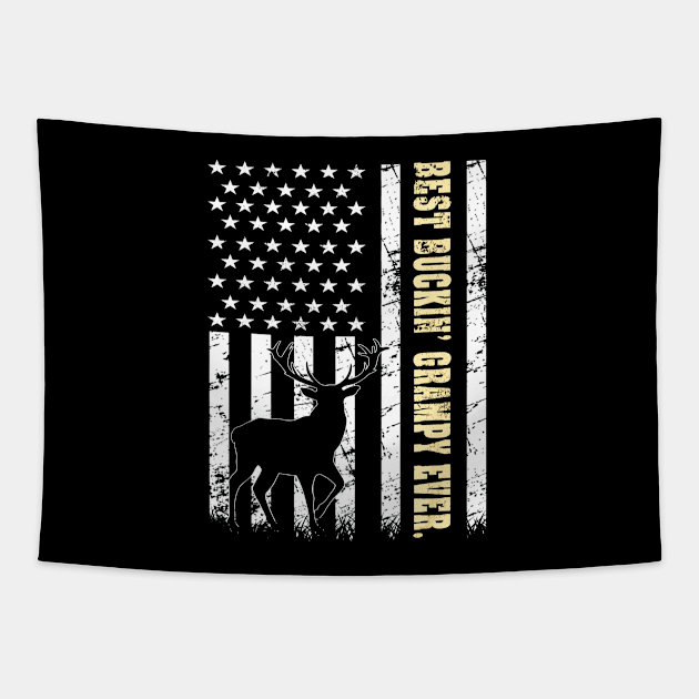 Flag Best Buckin GRAMPY Ever Deer Hunting Tapestry by Kiwistore