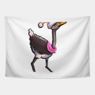 Cute Ostrich Drawing Tapestry