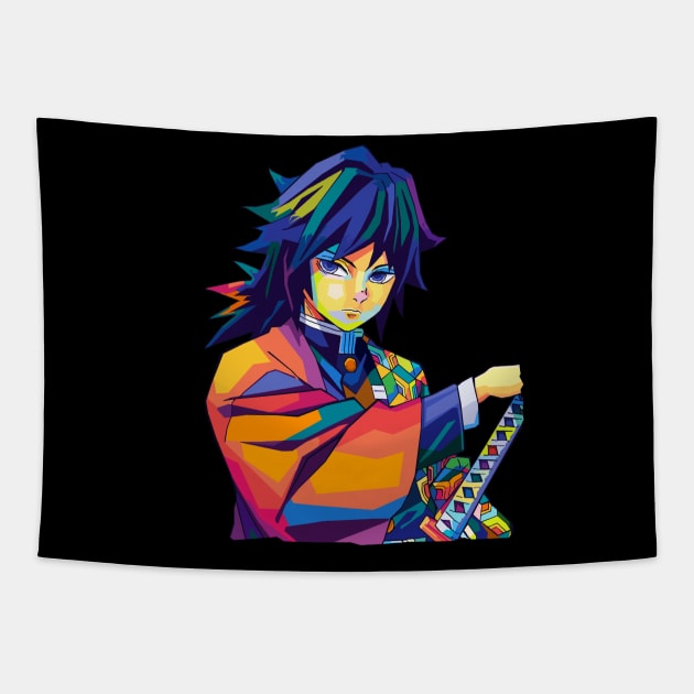 Giyu Tomioka Demon Slayer Tapestry by SiksisArt