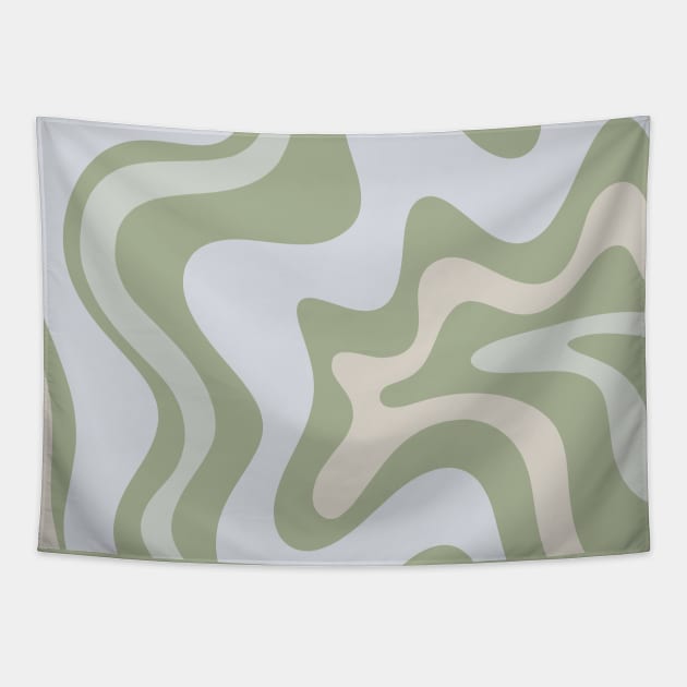 Liquid Swirl Contemporary Abstract Pattern in Light Sage Green