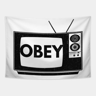 Obey TV (vintage distressed) Tapestry