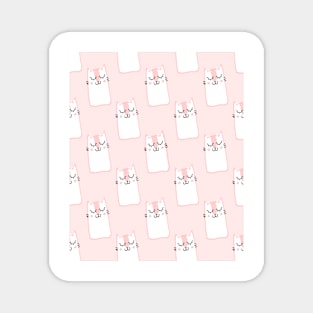 Pink Cat Pattern Magnet