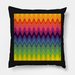 Rainbow waves pattern horizontal Pillow