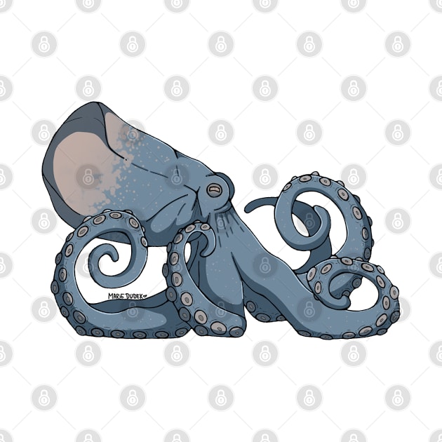 Octopus, blue and grey by Marie Dudek