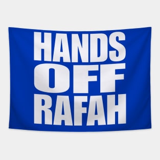 Hands Off Rafah - White - Double-sided Tapestry