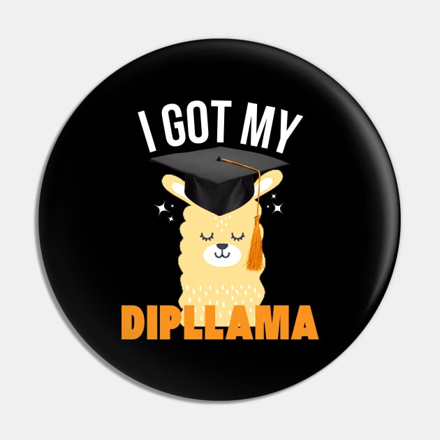 Funny Llama Graduation I Got My Dipllama Pin by Illustradise