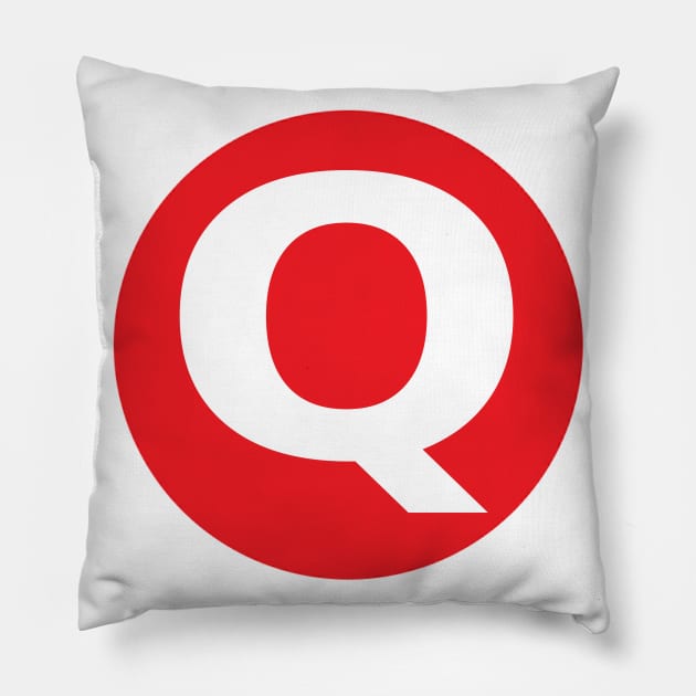 Letter Q Big Red Dot Letters & Numbers Pillow by skycloudpics