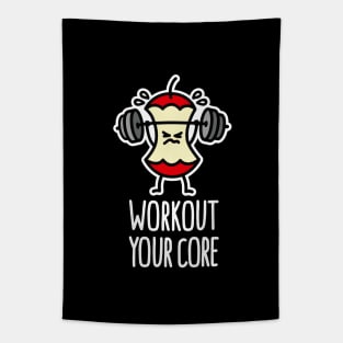 Workout your core powerlifting apple core deadlift Tapestry