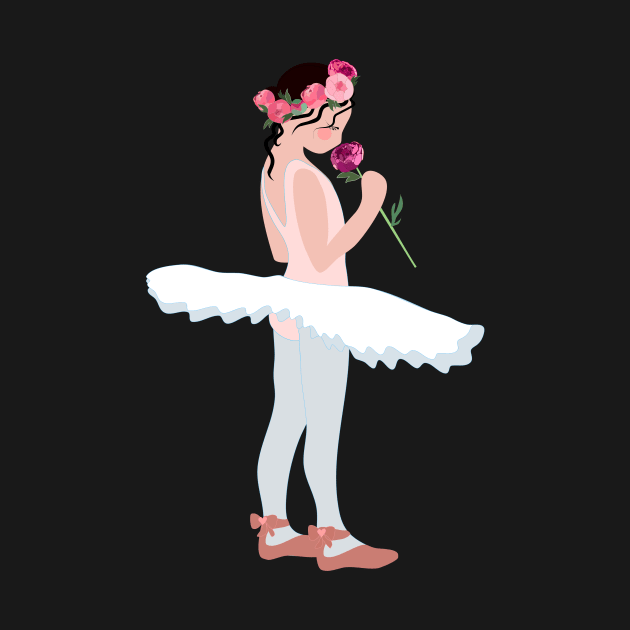Ballerina girl with peony flower by Orangerinka