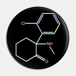 Ketamine Kawaii Pastel Rainbow Molecule Pin