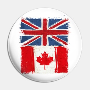 Watercolor British and Canadian Flag Pin