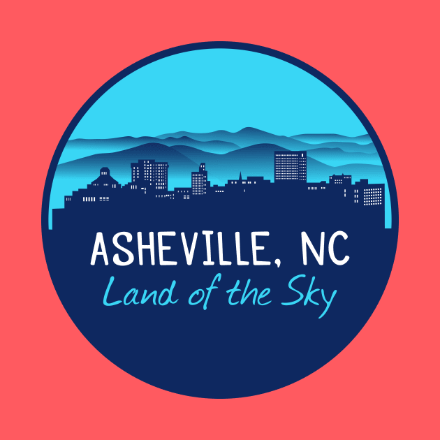 Asheville Cityscape - Land of the Sky - BlueG 07 by AVL Merch