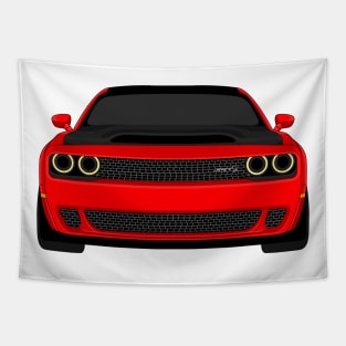 DODGE DEMON FRONT RED Tapestry