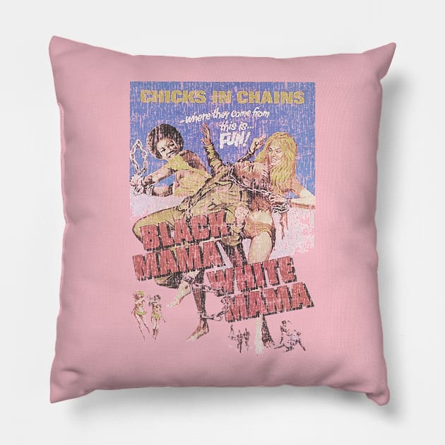 Black mama white mama vintage cracked Pillow by maybeitnice