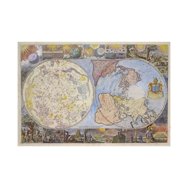 Vintage Astrological World Map (1699) by Bravuramedia