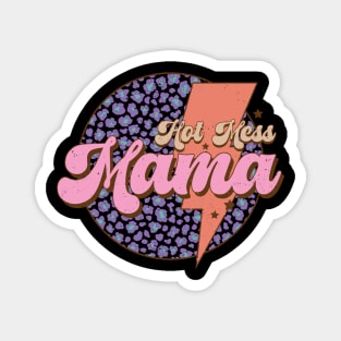 Hot Mess Mama retro distressed design Magnet