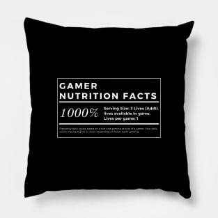 Gamer Nutrition Facts Pillow