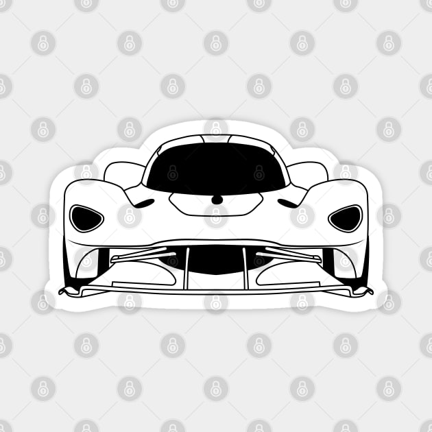 Aston Martin Valkyrie Black Outline Magnet by kindacoolbutnotreally