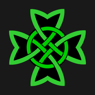 Green Black Irish Celtic Knot Design T-Shirt