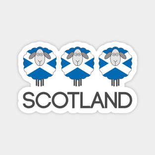 Trio of Scottish Saltire Flag Patterned Sheep Magnet