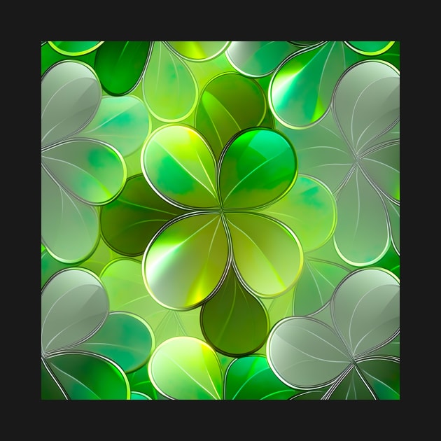 Saint Patrick's day shamrock shiny layered pattern by UmagineArts