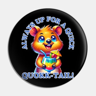 Quokka Cheers: Tropical Drink Delight Pin