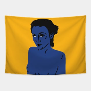 Blue Nude Girl Tapestry