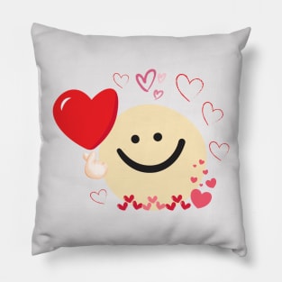 Love from cute smiley face cartoon. Pillow