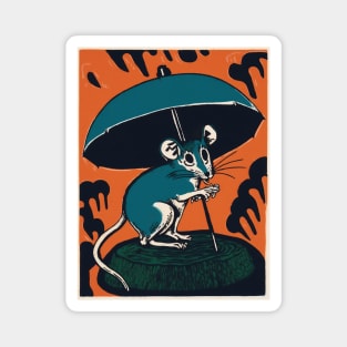 Cute Little Mouse With An Umbrella Magnet
