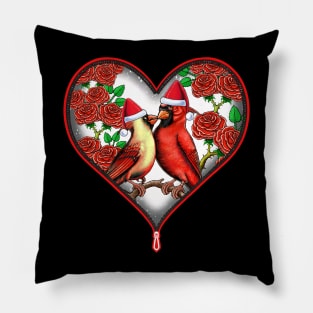 Christmas love Red Cardinal in love Pillow