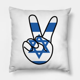 Israel Flag V Sign Pillow