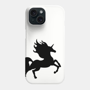 Simple Black Unicorn Phone Case