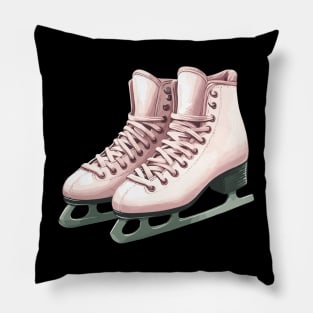 Coral Pink Ice Skating Boots Pillow