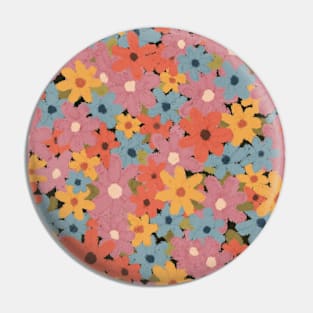 Oil Pastel Flower Print - pink, orange, yelow Pin